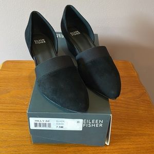 NIB Eileen Fisher Hilly Wedge d’Orsay Pump 7.5 Black